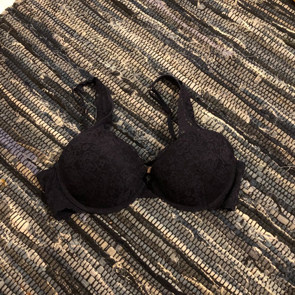 Aerie Navy Blue Padded Lace Bra